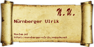 Nürnberger Ulrik névjegykártya