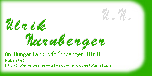 ulrik nurnberger business card